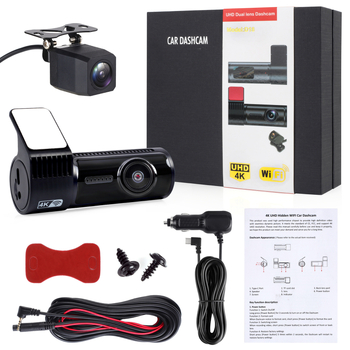 Dvo-kanalna auto kamera 4K prednja i 1080p stražnja, Wi-Fi, senzor ubrzanja