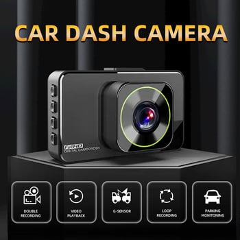 Dualna prednja i stražnja dash kamera, 1080p, 150° široki kut, ciklično snimanje, podrška USB/TF kartici
