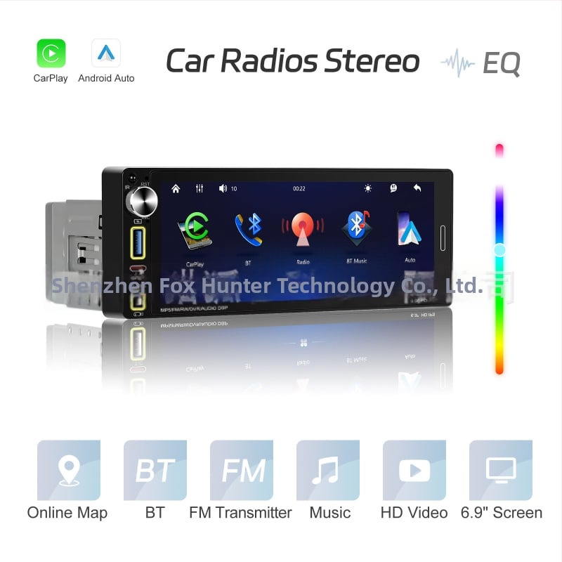 Sõiduki tagasuunamise monitor IPS-ekraaniga, 1280x480 eraldusvõime, AHD vorming, sisendid RM/RMVB/AVI/MP4/MKV/3GP