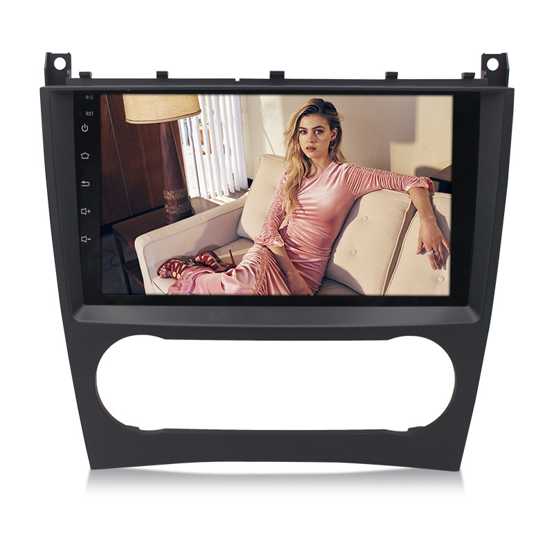 Mercedes‑Benz C‑osztály/W203 (2005–2011), 9 hüvelykes Android GPS navigáció, kapacitív érintőképernyő, MP5 multimédia, 12V tápegység