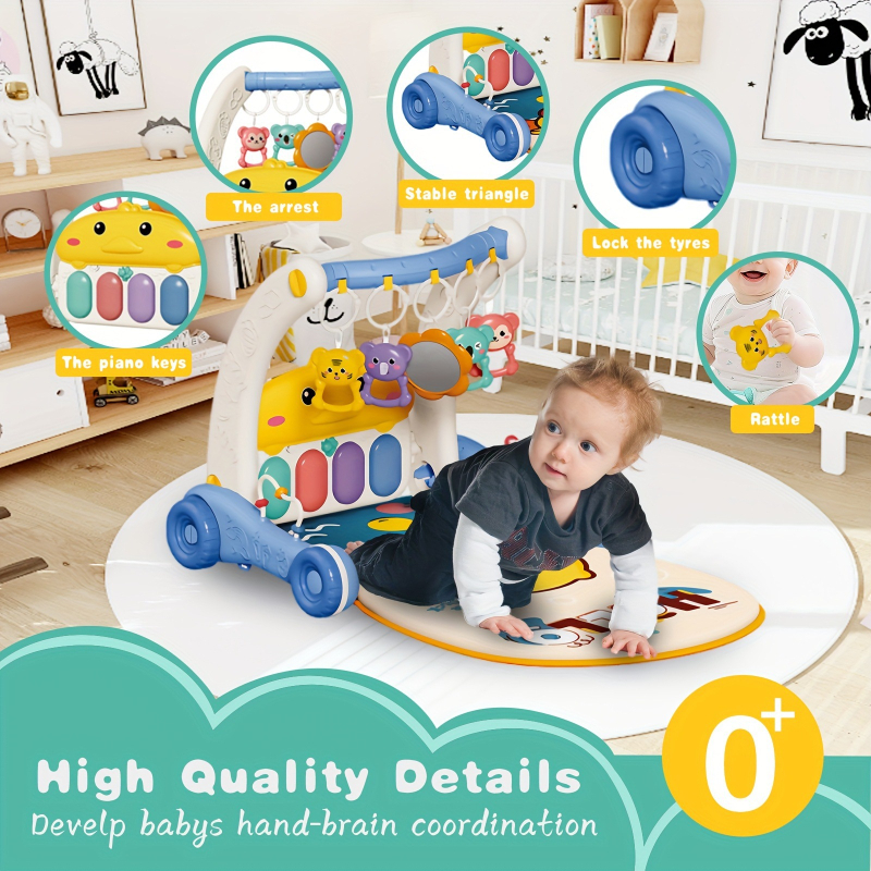 2-in-1 kūdikio žaidimų kilimėlis, aktyviosios gimnastikos ir konvertuojama vaikštynė