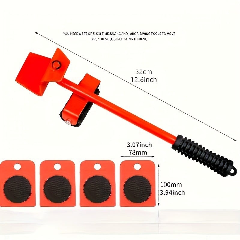 Daugiafunkcinis baldų pervežimo vežimėlis – 5 dalių komplektas, nuotolinio valdymo pultas, logotipo spausdinimas, pritaikymas įmanomas.