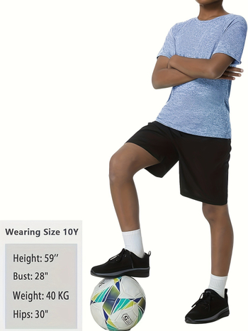 Berniukams skirtas sportinis marškinėliai su apvaliu kaklu, trumpomis rankovėmis, modelis B5212026