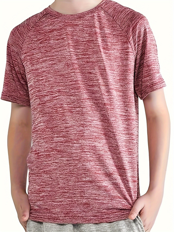 Berniukams skirtas sportinis marškinėliai su apvaliu kaklu, trumpomis rankovėmis, modelis B5212026