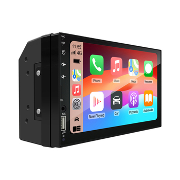 Lu ruibao 2DIN MP5 automobilinis stereo su OLED liečiamuoju ekranu, maitinimas 12-24V DC, Bluetooth, SD kortelės palaikymas, MP3/MP4/MP5 multimedijos formatai.