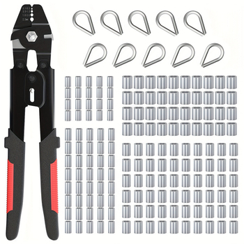 Krimpavimo komplektas nerūdijančiam plieno lynui, 7x7 pluoštai, personalizavimas ir logotipo atspaudas