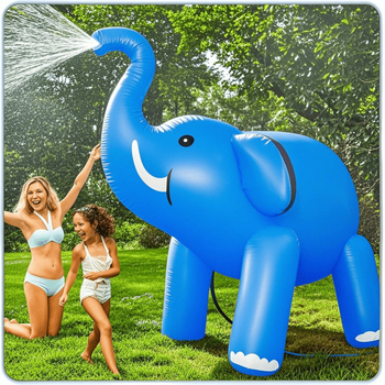 Slona formas ūdens izsmidzinātājs, 5ft, zilā krāsā, ārējai izmantošanai