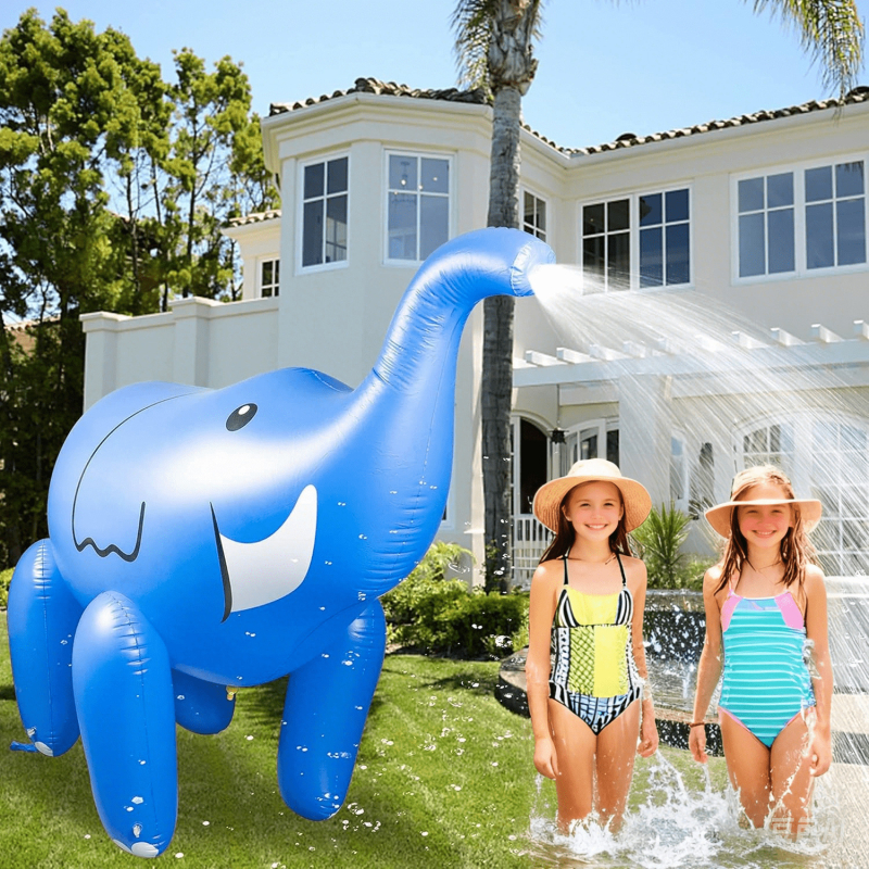 Slona formas ūdens izsmidzinātājs, 5ft, zilā krāsā, ārējai izmantošanai