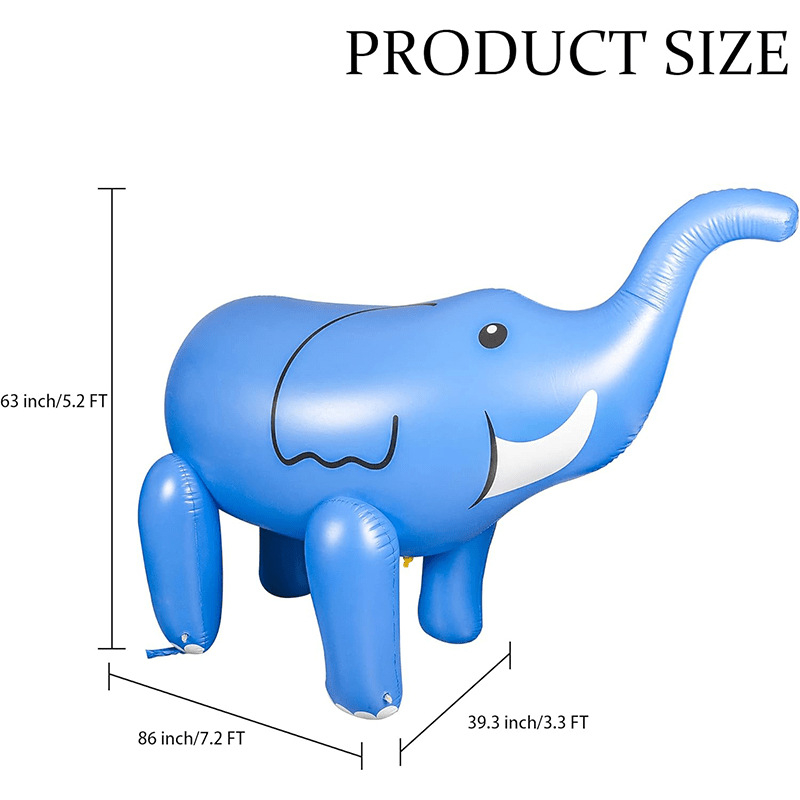 Slona formas ūdens izsmidzinātājs, 5ft, zilā krāsā, ārējai izmantošanai