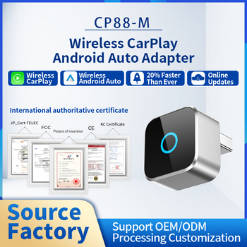 Ottocast мини куб безжичен CarPlay адаптер за Android Auto – модел cp88m, Android OS, Wireless CarPlay, CarPlay съвместим, 50 г