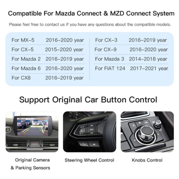 Безжичен CarPlay и Android Auto интерфейс за Mazda MZD - Type-C, модел K1414, 1GB RAM