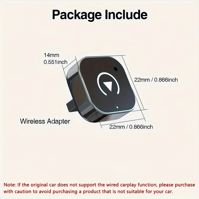 CarPlay безжичен автомобилен адаптер - Модел A12, двуядрен процесор, USB интерфейс, 43 г, ABS+PC