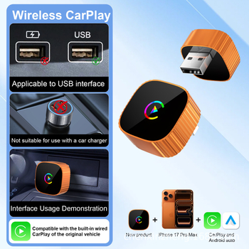 CarPlay кутия: Android Auto и CarPlay в едно, кабел към безжично, Plug-and-Play, CXZ542, алуминиева сплав, USB-A/Type-C