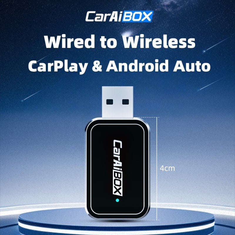 CarPlay и Android Auto 2-в-1 безжичен автомобилен адаптер – WA09, двуядрен процесор, 1GB RAM, 16GB памет, USB интерфейс, Linux