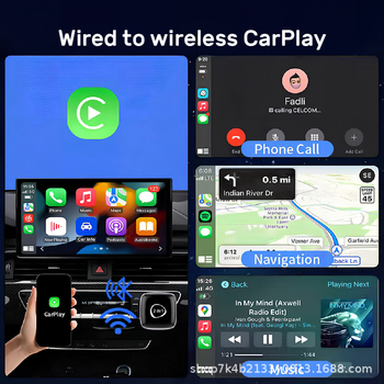 Adaptor CarPlay wireless pentru mașină — model J20, aliaj de aluminiu, interfață USB-C, proiecția ecranului pentru vehicule cu CarPlay cablat, greutate 10 g