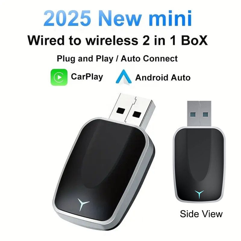 Безжичен CarPlay бокс за автомобил – преносим, USB интерфейс, модел Y9, 100 g, без операционна система