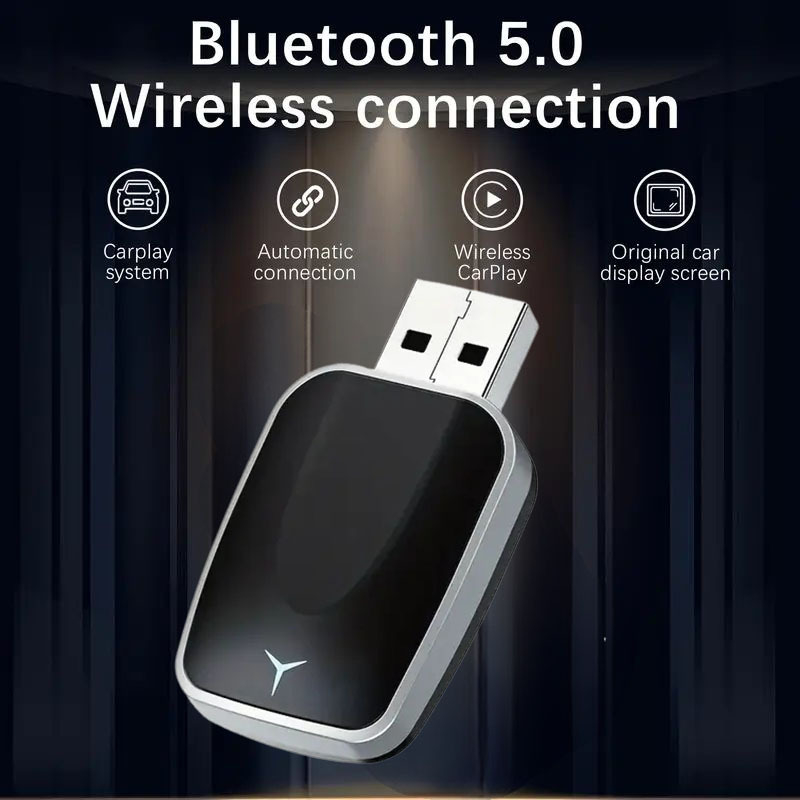 Безжичен CarPlay бокс за автомобил – преносим, USB интерфейс, модел Y9, 100 g, без операционна система