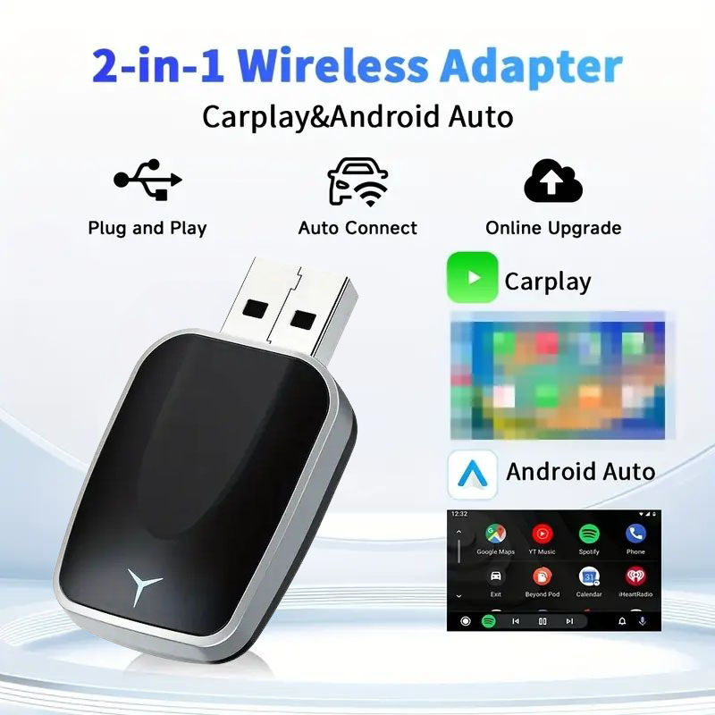 Безжична CarPlay кутия за автомобили — модел Y9, USB интерфейс, тегло 100 g