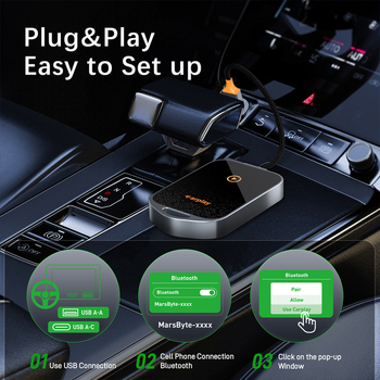 K81 CarPlay adapter: iz žičnog u bežični CarPlay, pametna kutija za povezivanje i navigaciju u automobilu, WiFi 6, Bluetooth 5.0