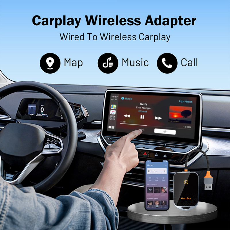 K81 CarPlay adapter: iz žičnog u bežični CarPlay, pametna kutija za povezivanje i navigaciju u automobilu, WiFi 6, Bluetooth 5.0