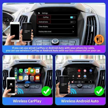 Bežični CarPlay box s Android Auto kompatibilnošću, izravno povezivanje, 1 kom.
