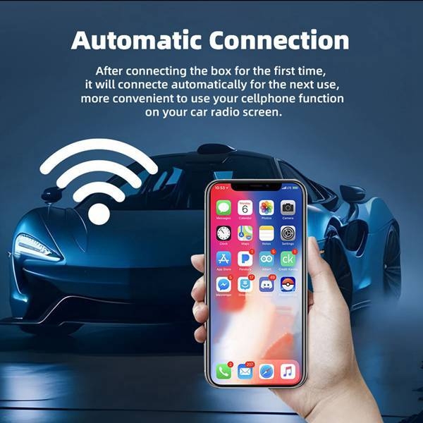 Bežični CarPlay box s Android Auto kompatibilnošću, izravno povezivanje, 1 kom.