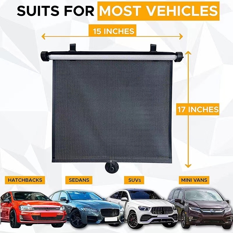 Izvlačna bočna zaštita prozora automobila, s usisnom čašom, PVC materijal, prilagodljiv uzorak, tlačenje logotipa