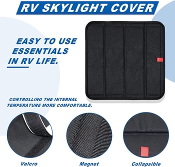 Sjenilo za krovni prozor i ventilacijski prozor za RV, verzije s Velcro i magnetskim.