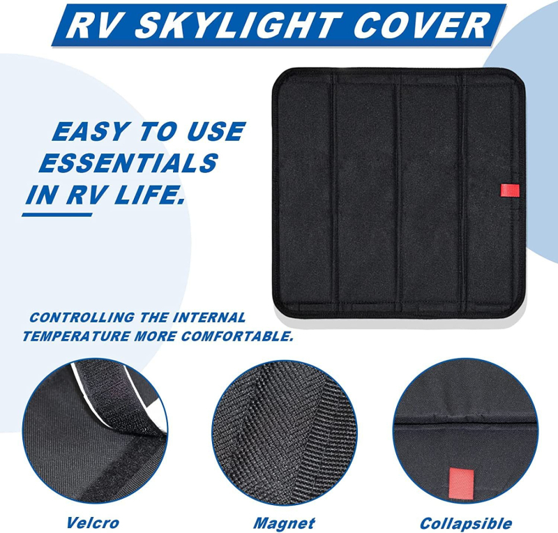 Sjenilo za krovni prozor i ventilacijski prozor za RV, verzije s Velcro i magnetskim.
