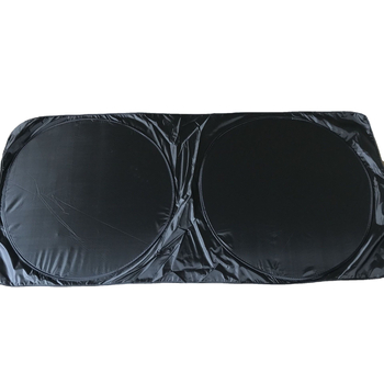 Автомобилна слънцезащитна щора за предното стъкло, дизайн с двойно кръгче, Silver-Tape материал, печат на лого, тегло 120 g, монтаж тип паста