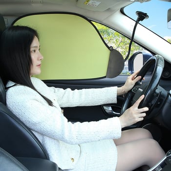 Autó napszemvédő PVC anyagból; szívókorongos rögzítés; általános kompatibilitás; tűzálló, jó; egyszínű modell