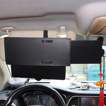 Autóretractív napellenző bőrrel és PC lappal, univerzális illesztés, rögzítés klipszel, testreszabás és logónyomtatás