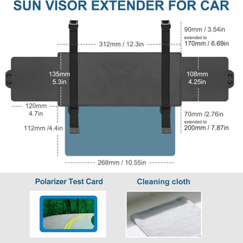 Kožni teleskopni universalni auto sjenilo s anti-glare zaštitom za oči