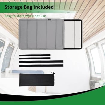 Магнитна двустранна сгъваема слънцезащитна щора за кемпер – за люк и странични прозорци; материал: оксфорд плат + памук; универсална съвместимост