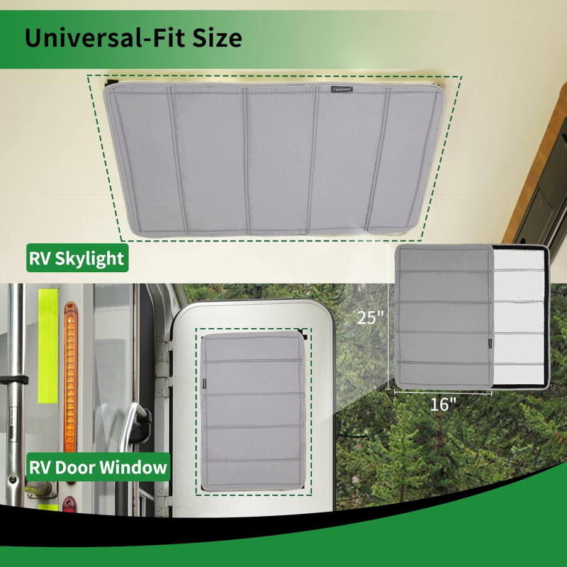 Магнитна двустранна сгъваема слънцезащитна щора за кемпер – за люк и странични прозорци; материал: оксфорд плат + памук; универсална съвместимост