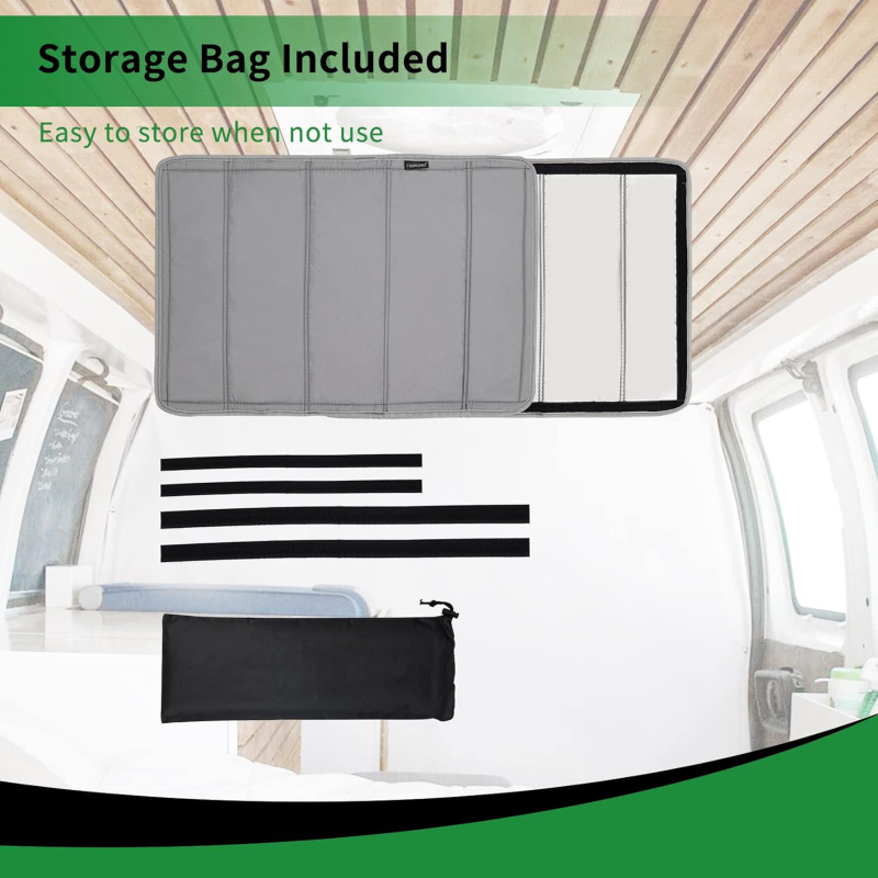 Магнитна двустранна сгъваема слънцезащитна щора за кемпер – за люк и странични прозорци; материал: оксфорд плат + памук; универсална съвместимост