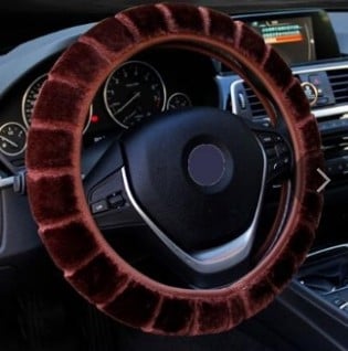 Χειμερινό ελαστικό κάλυμμα τιμονιού από plush με υφή μπαμπού για λαβή, συμβατό με όλα τα μοντέλα