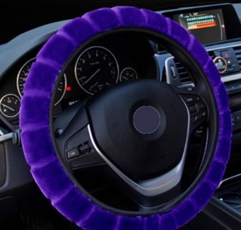 Χειμερινό ελαστικό κάλυμμα τιμονιού από plush με υφή μπαμπού για λαβή, συμβατό με όλα τα μοντέλα