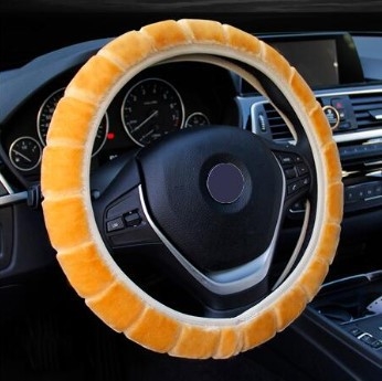 Χειμερινό ελαστικό κάλυμμα τιμονιού από plush με υφή μπαμπού για λαβή, συμβατό με όλα τα μοντέλα