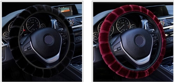 Χειμερινό ελαστικό κάλυμμα τιμονιού από plush με υφή μπαμπού για λαβή, συμβατό με όλα τα μοντέλα