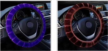 Χειμερινό ελαστικό κάλυμμα τιμονιού από plush με υφή μπαμπού για λαβή, συμβατό με όλα τα μοντέλα