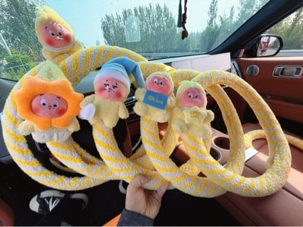 Χειμερινή κάλυψη τιμονιού από τεχνητή γούνα, απλό σχέδιο, παγκόσμια εφαρμογή