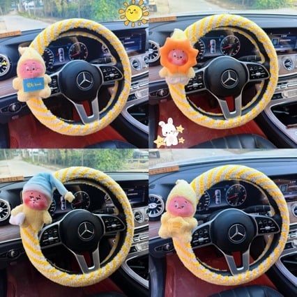 Χειμερινή κάλυψη τιμονιού από τεχνητή γούνα, απλό σχέδιο, παγκόσμια εφαρμογή