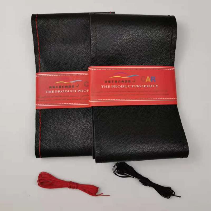 Kézzel varrt kormányvédő mikroszálas bőrből, lychee szemcsés textúrával, univerzális kivitel a legtöbb autómodellhez, négy évszakos, csúszásmentes és kopásálló