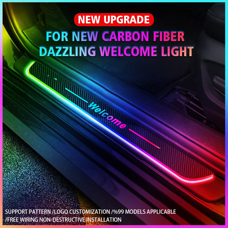 LED svjetla za pragove automobila s karbonskim izgledom, univerzalna kompatibilnost, bez ožičenja