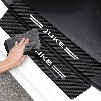 Ütközésvédő dekoratív küszöbcsík – karbon szövet mintázat, univerzális illeszkedés, testre szabható, Leibowei