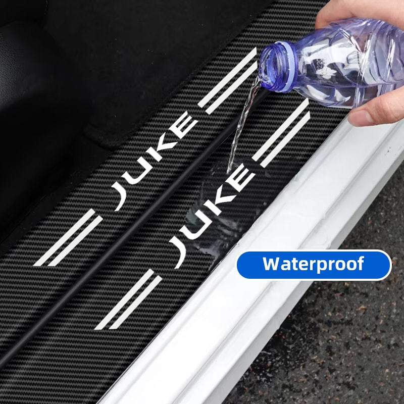 Ütközésvédő dekoratív küszöbcsík – karbon szövet mintázat, univerzális illeszkedés, testre szabható, Leibowei