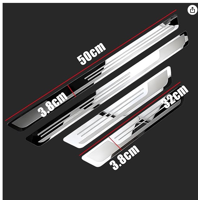 Universāla nerūsējošā tērauda durvju sliekšņa josla – dekoratīvs piederums VW, Hyundai, Nissan un Toyota