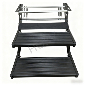 Hwhongrv RV sklopiva stepenica, ručno dvostruko sklapanje, stepenica za doček, nosivost 200 kg, neto težina 9.42 kg