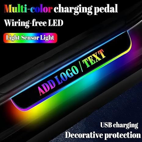 Kit de iluminare praguri auto, fără cabluri, lumini ambient LED, pedale de întâmpinare, decor interior, universal pentru transmisie automată